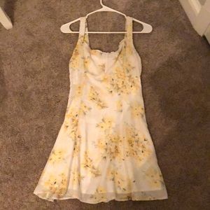 Yellow and white flowered mini dress